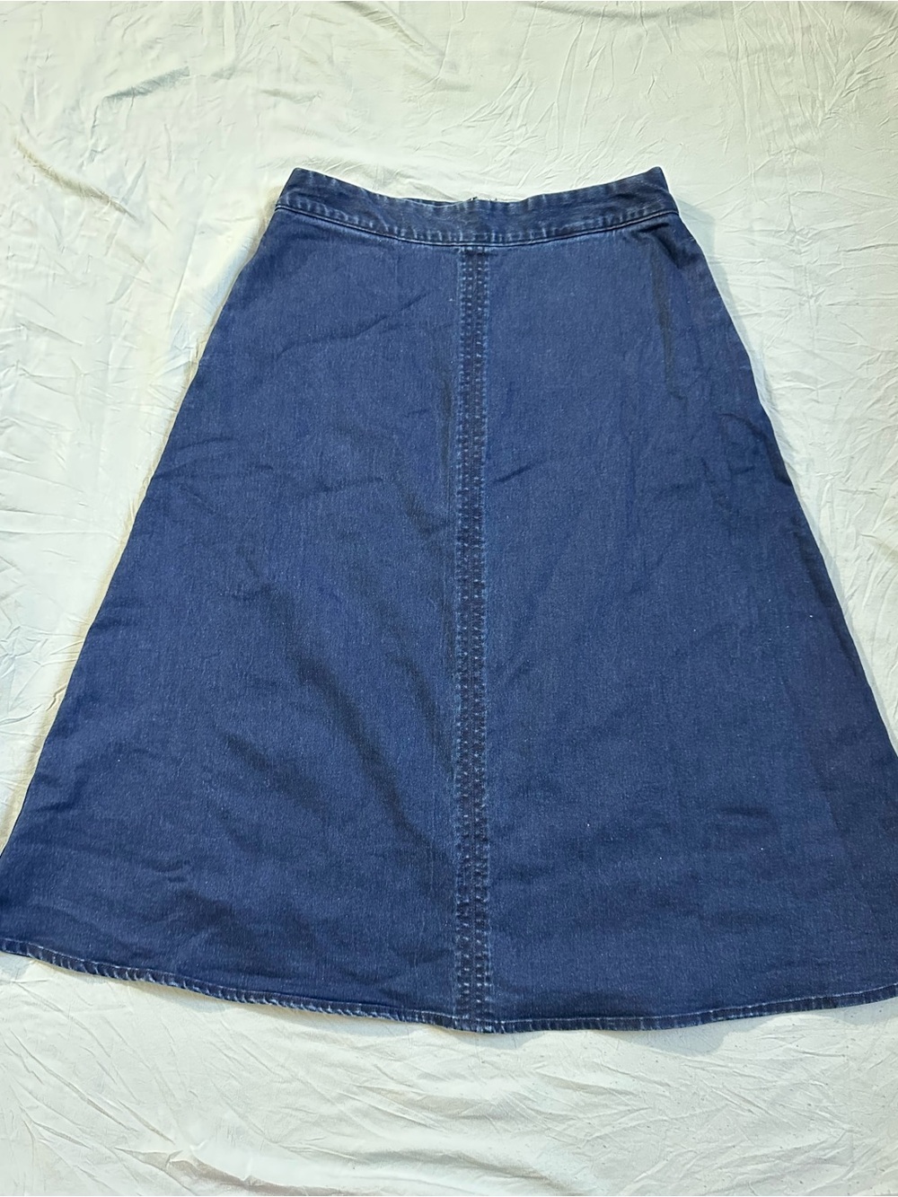 Liz Claiborne Navy Blue Denim A-Line Skirt